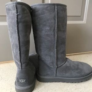 Tall gray UGG boots